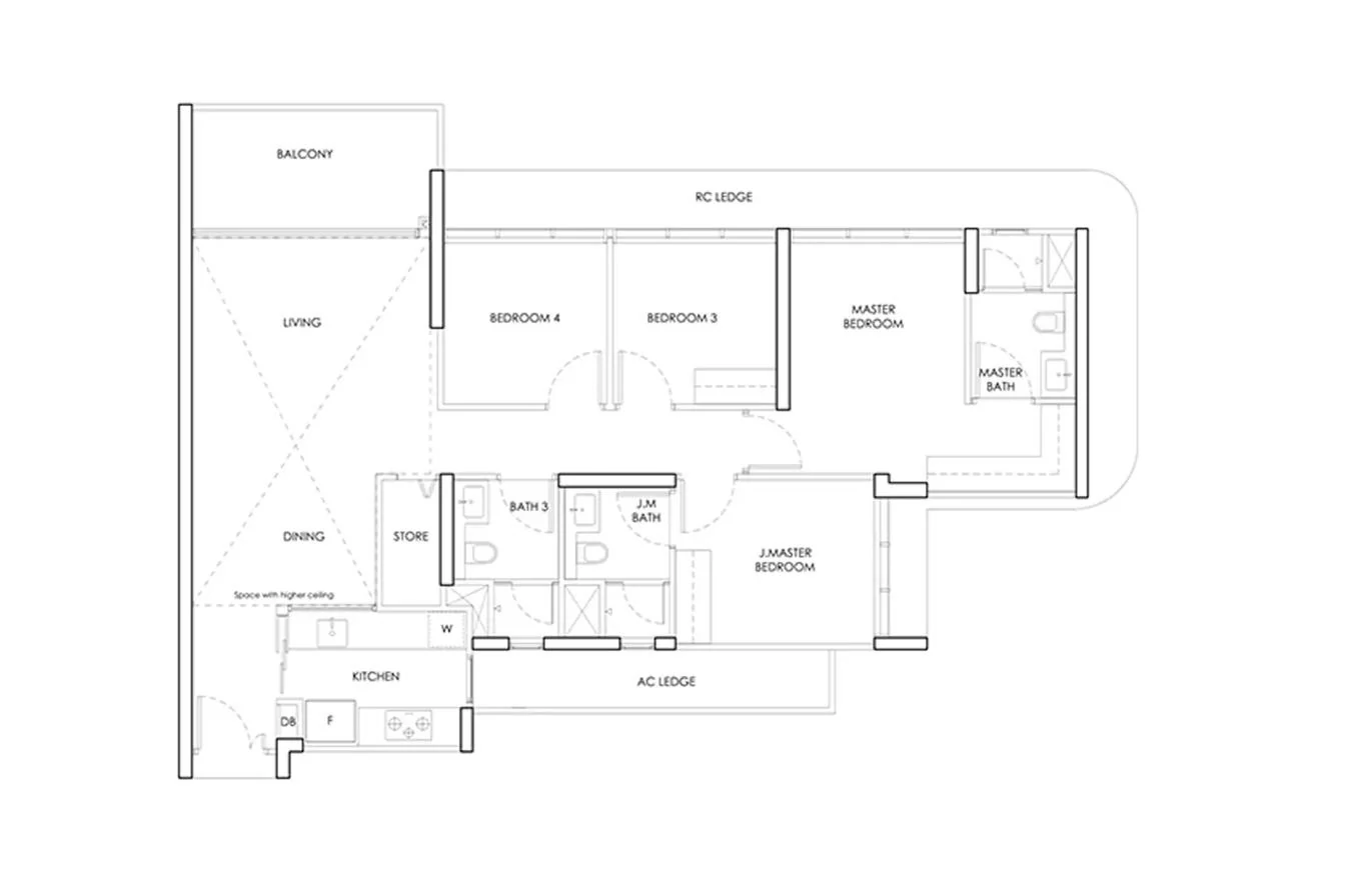 Chuan Grove Residences 4-Bedroom floor plan