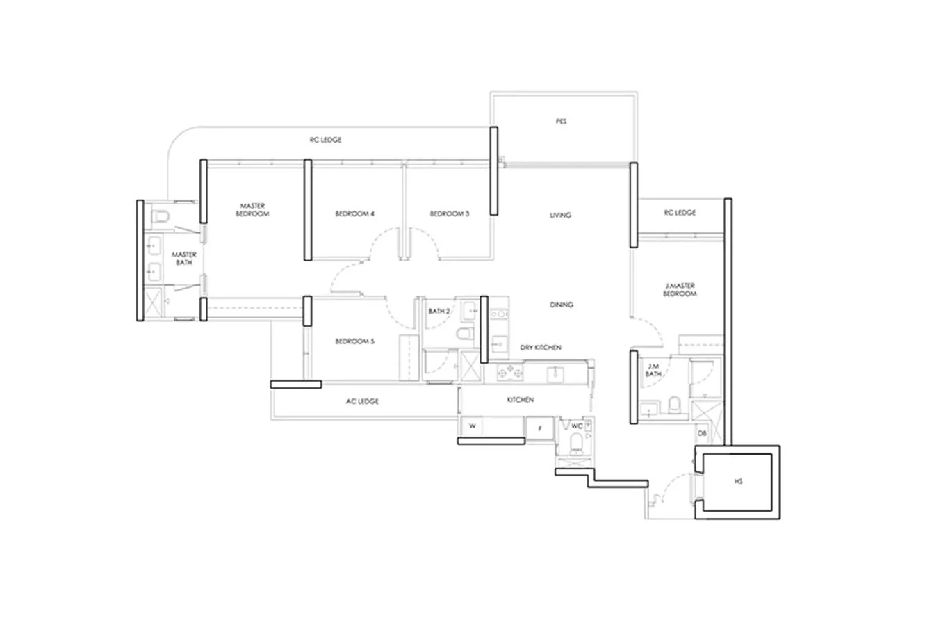 Chuan Grove Residences 5-Bedroom floor plan
